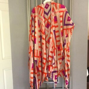 Michael Stars light weight print kimono one size
